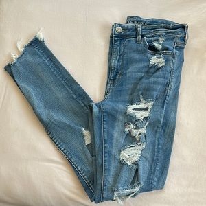 American Eagle Distressed Light Wash Jeans.
